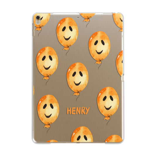 Orange Halloween Balloon Face Apple iPad Gold Case
