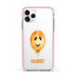 Orange Halloween Balloon Face Apple iPhone 11 Pro in Silver with Pink Impact Case