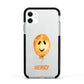 Orange Halloween Balloon Face Apple iPhone 11 in White with Black Impact Case