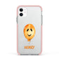 Orange Halloween Balloon Face Apple iPhone 11 in White with Pink Impact Case