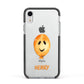 Orange Halloween Balloon Face Apple iPhone XR Impact Case Black Edge on Silver Phone