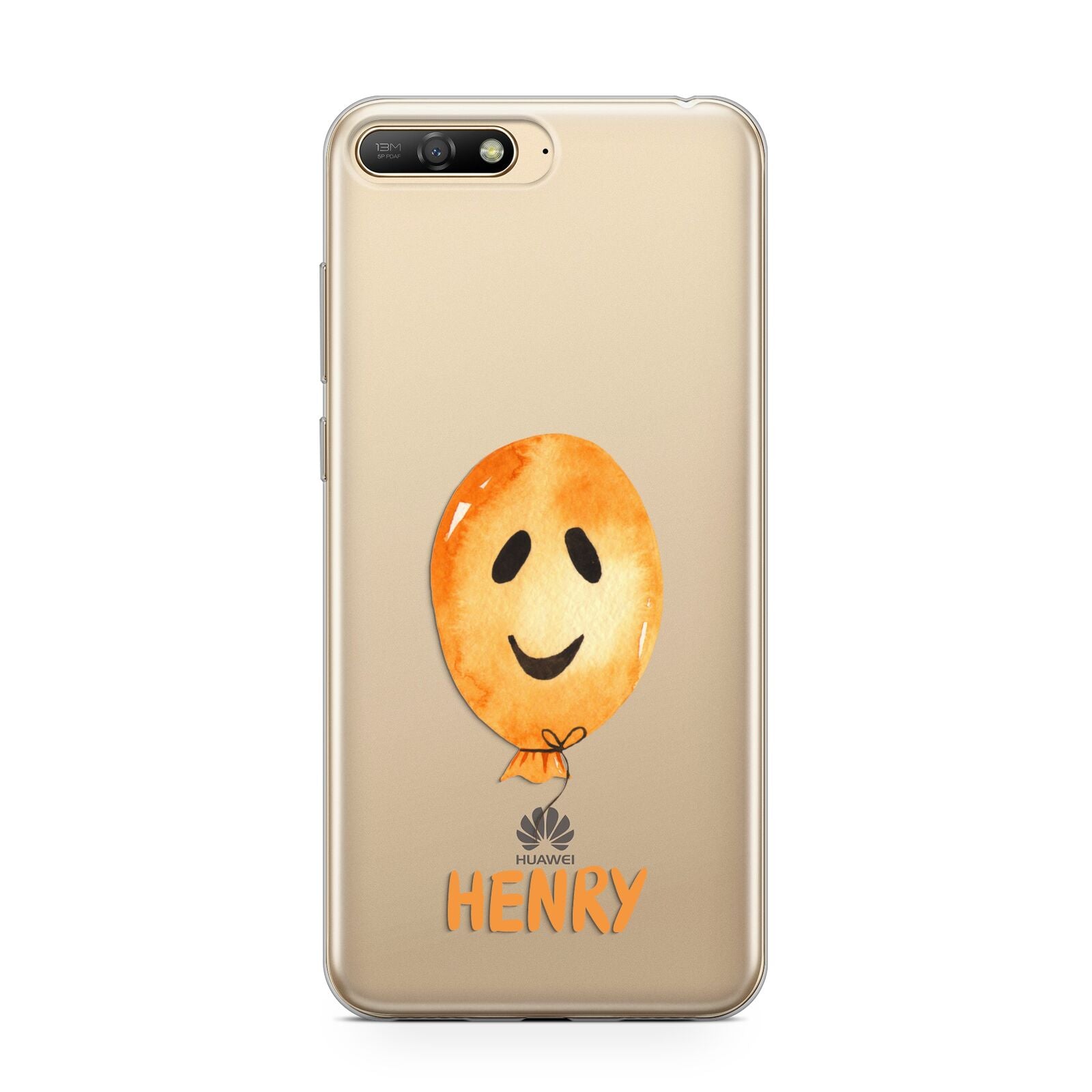 Orange Halloween Balloon Face Huawei Y6 2018