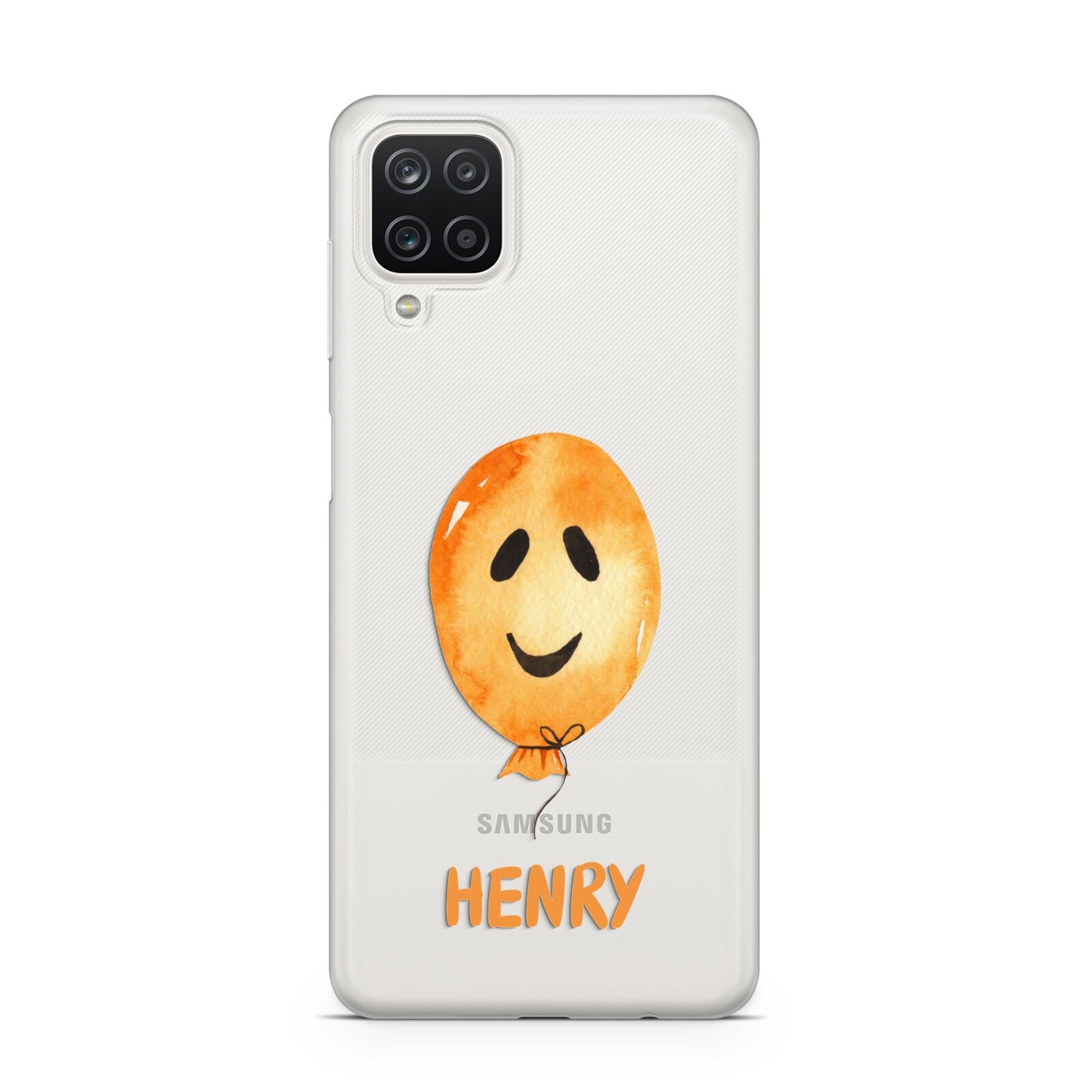 Orange Halloween Balloon Face Samsung A12 Case