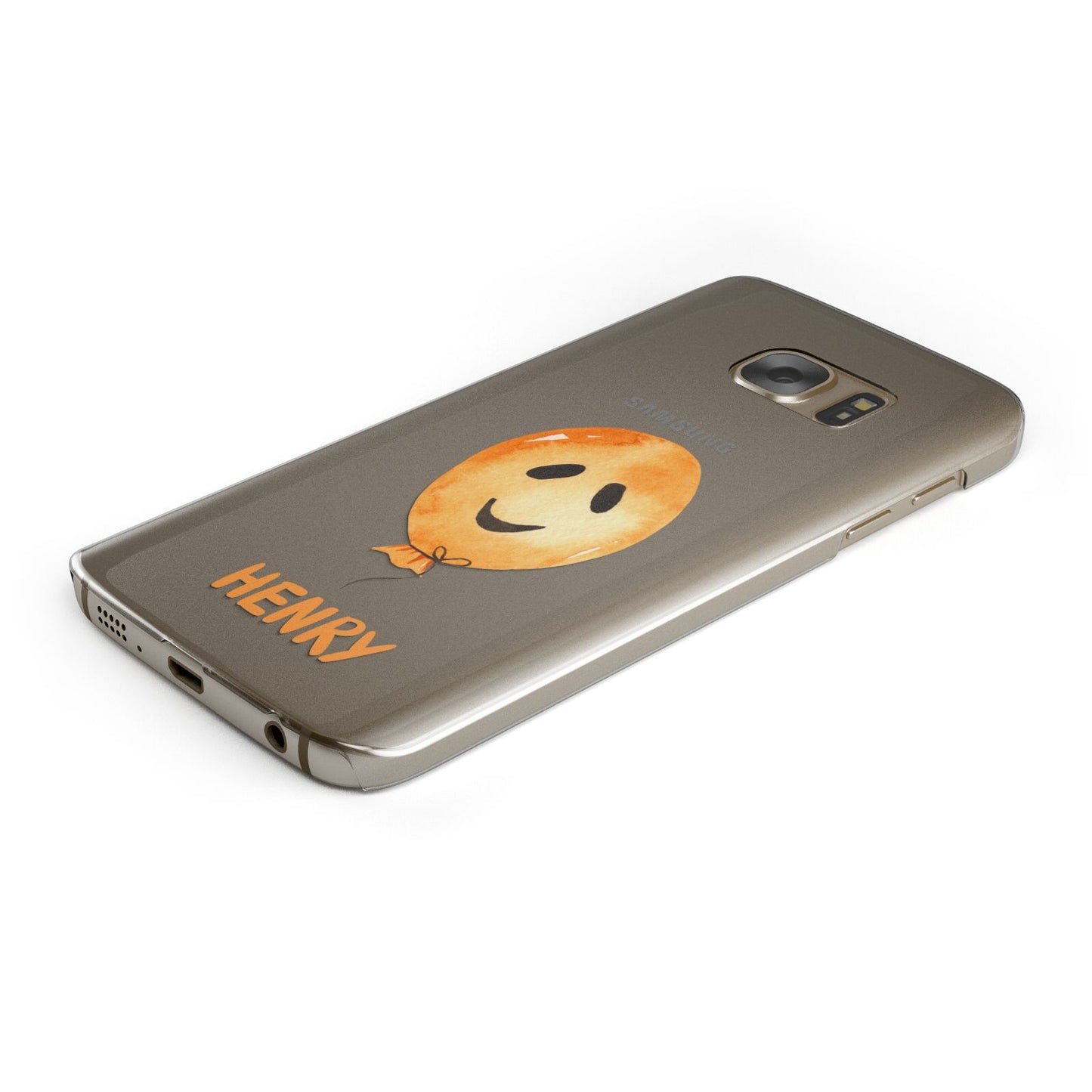 Orange Halloween Balloon Face Samsung Galaxy Case Bottom Cutout