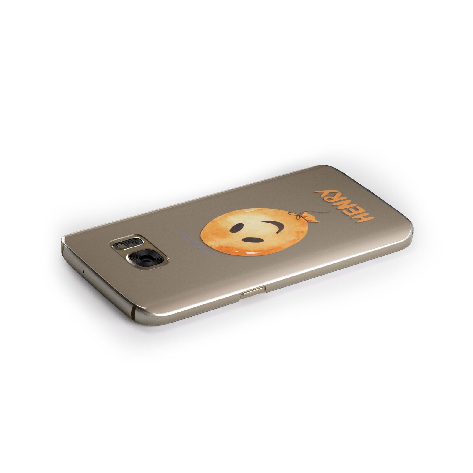 Orange Halloween Balloon Face Samsung Galaxy Case Side Close Up
