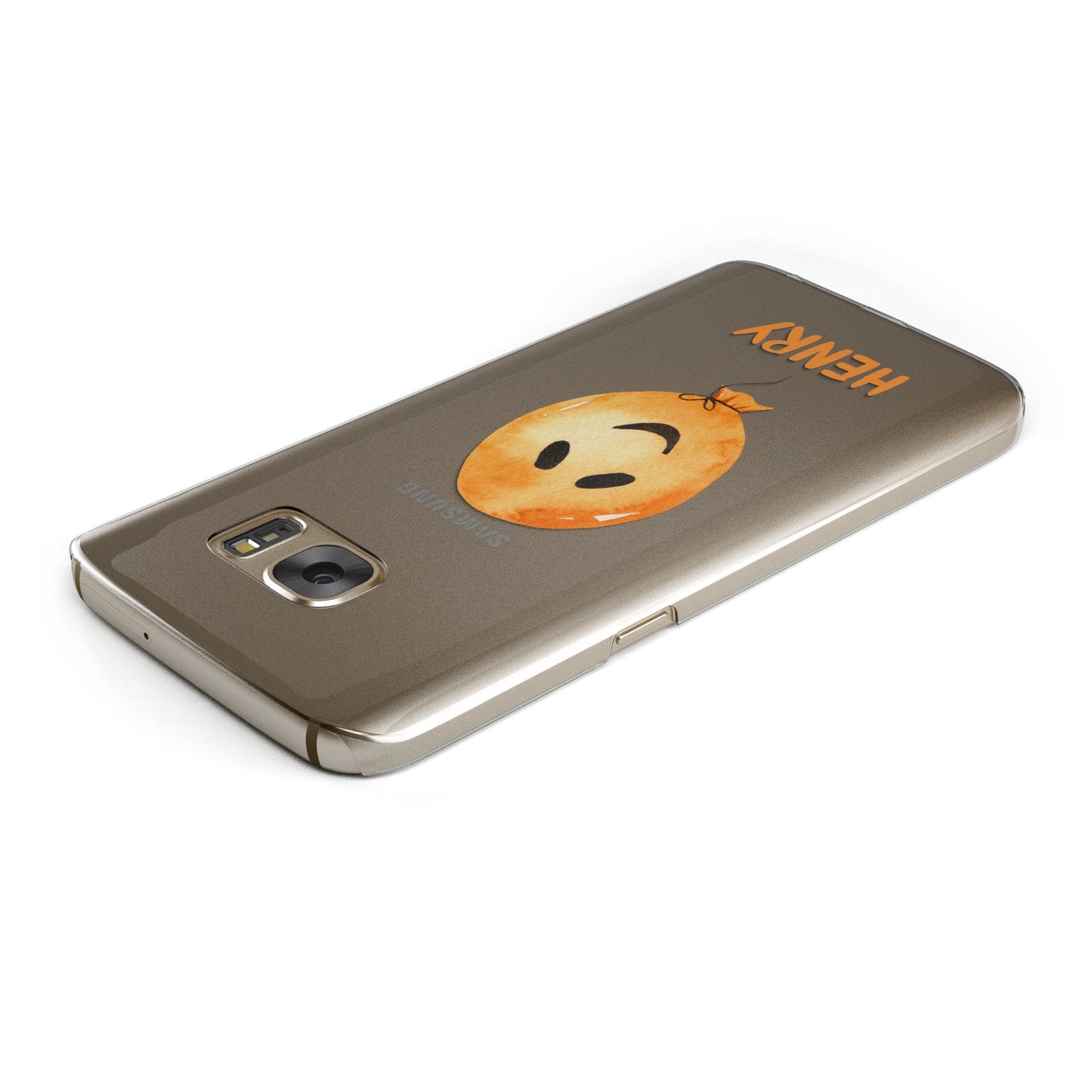 Orange Halloween Balloon Face Samsung Galaxy Case Top Cutout