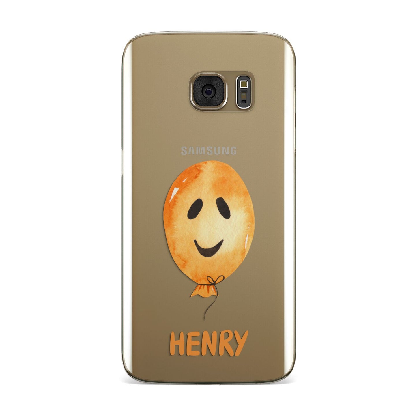 Orange Halloween Balloon Face Samsung Galaxy Case