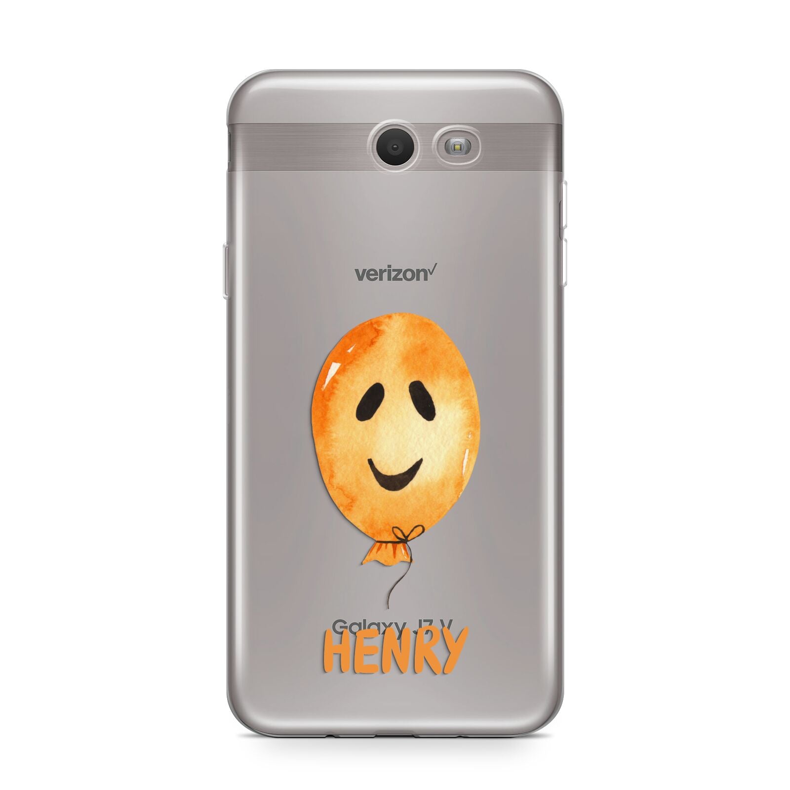 Orange Halloween Balloon Face Samsung Galaxy J7 2017 Case