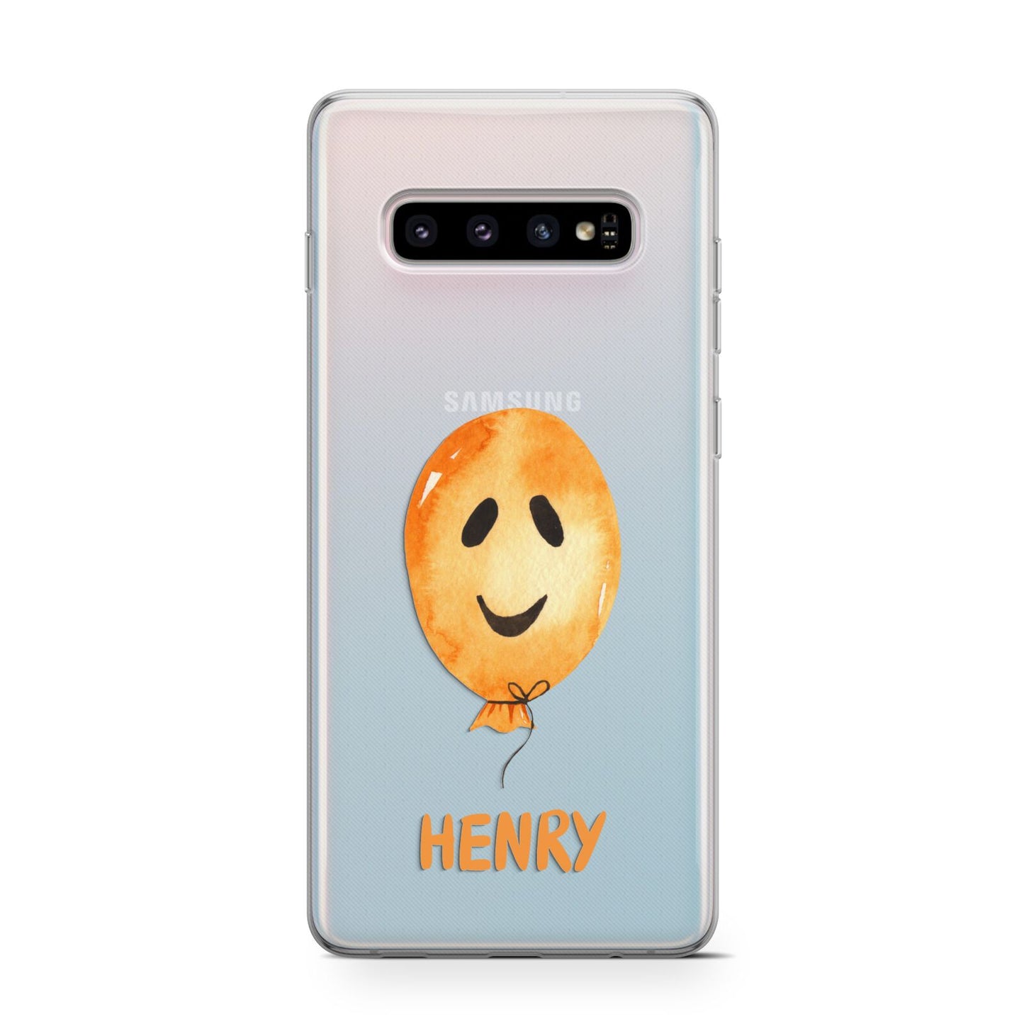 Orange Halloween Balloon Face Samsung Galaxy S10 Case