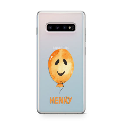 Orange Halloween Balloon Face Samsung Galaxy S10 Case