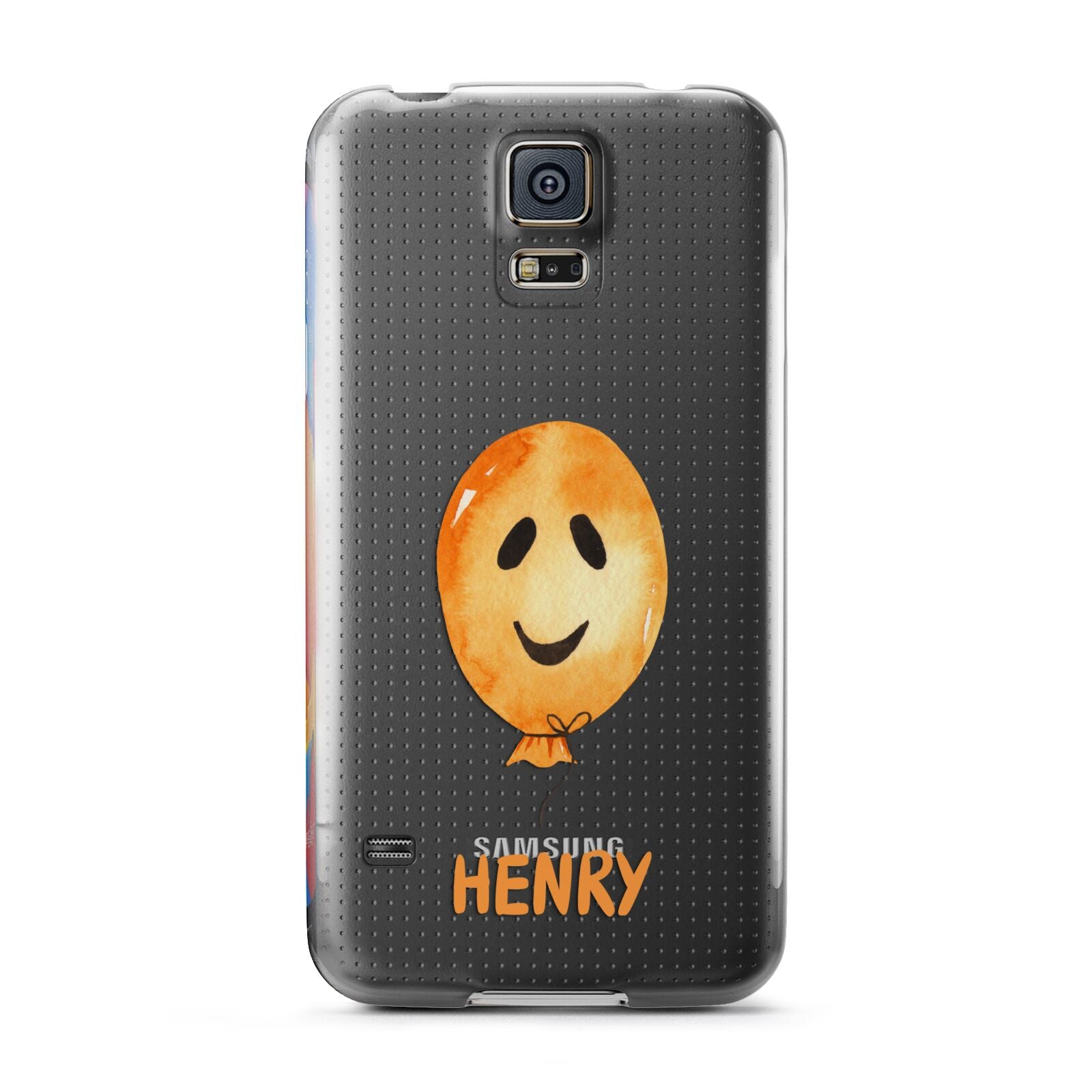 Orange Halloween Balloon Face Samsung Galaxy S5 Case