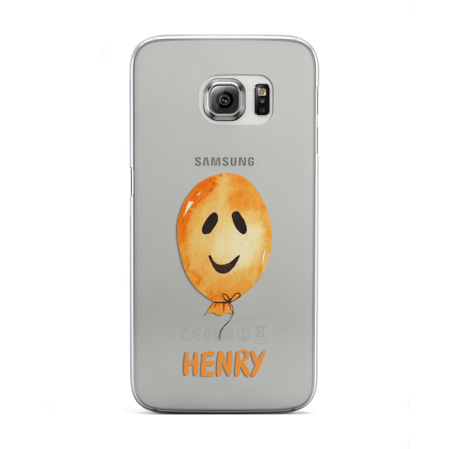 Orange Halloween Balloon Face Samsung Galaxy S6 Edge Case