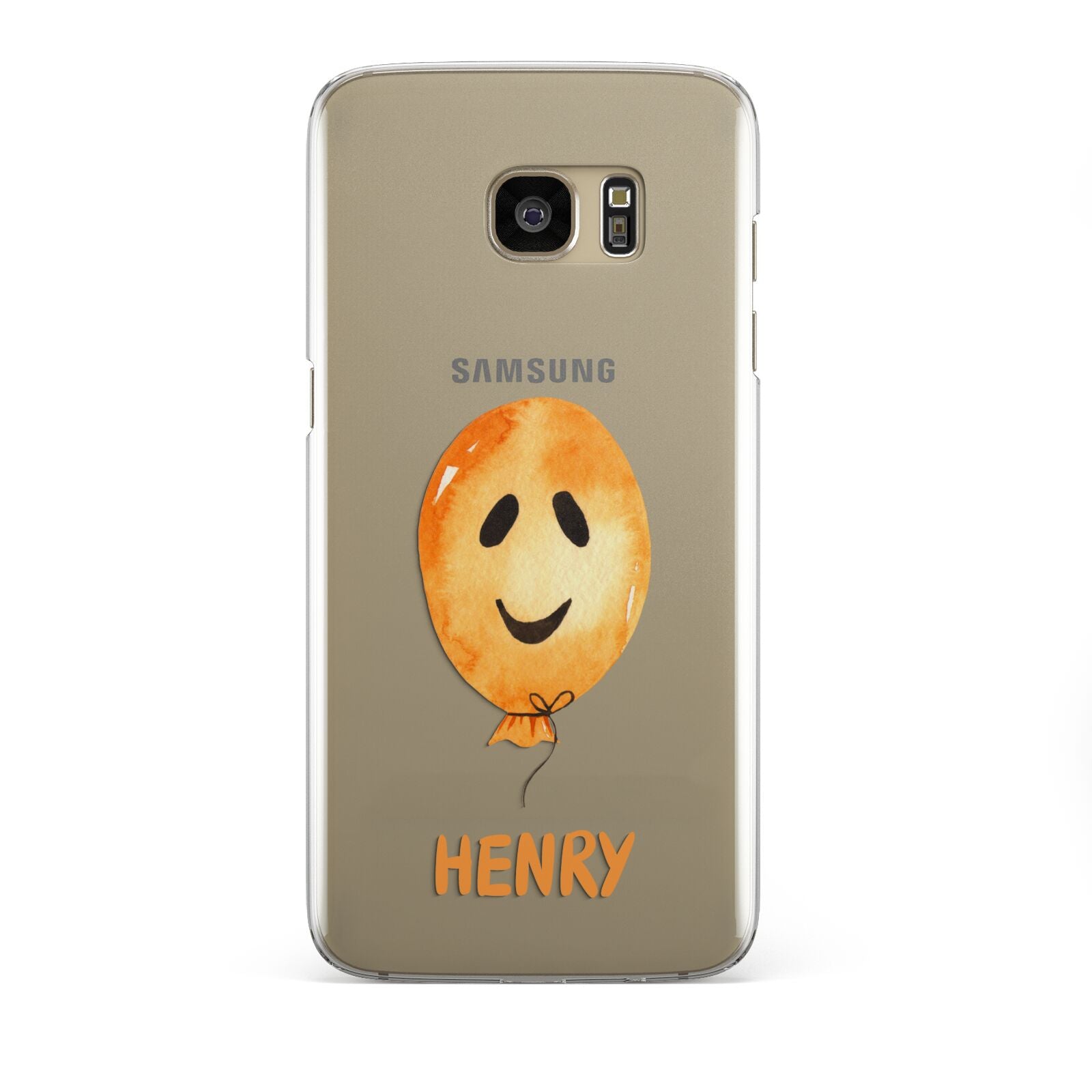 Orange Halloween Balloon Face Samsung Galaxy S7 Edge Case