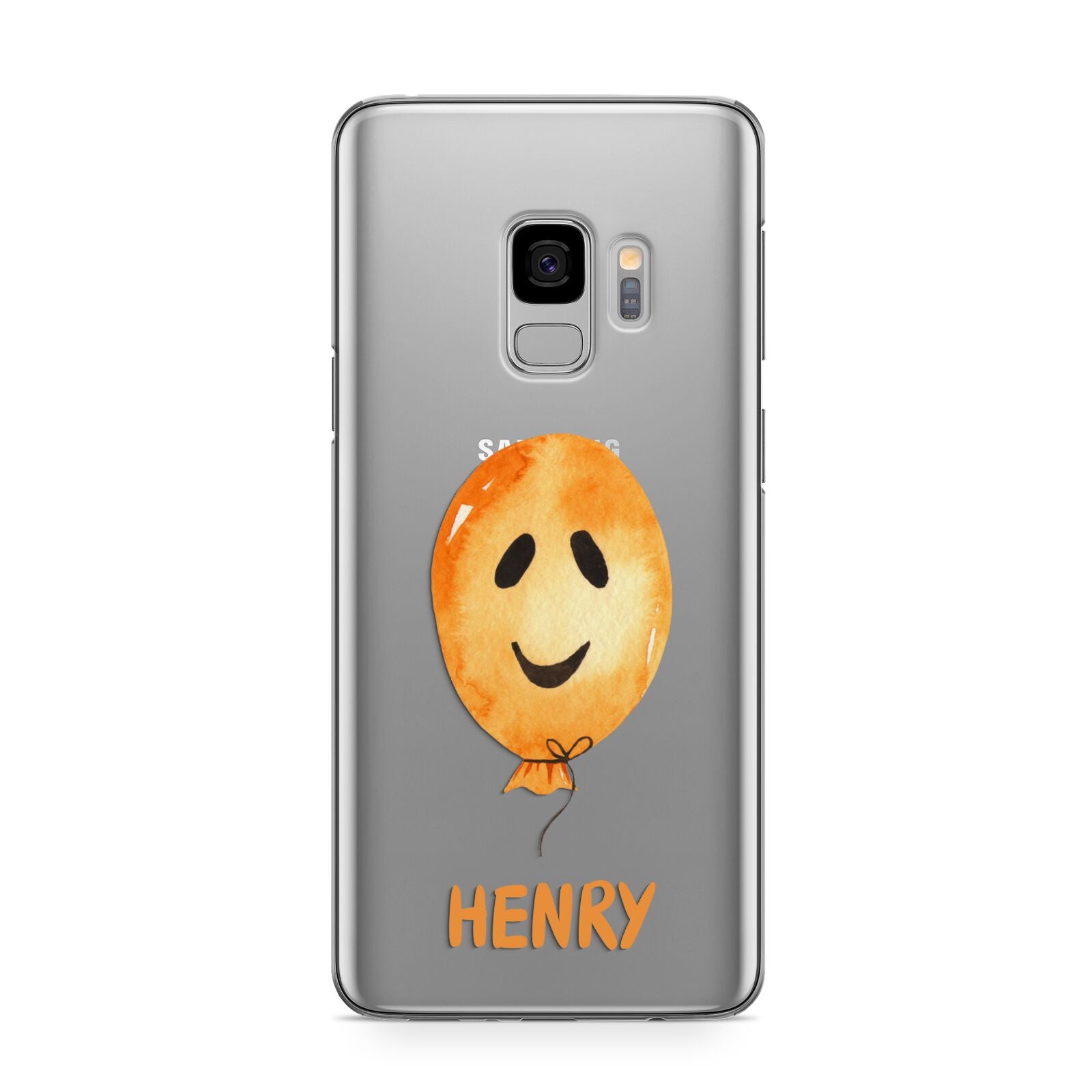 Orange Halloween Balloon Face Samsung Galaxy S9 Case