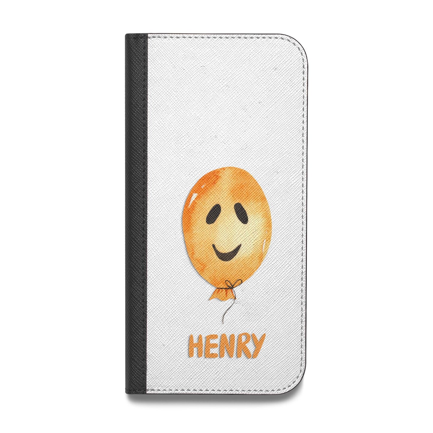 Orange Halloween Balloon Face Vegan Leather Flip Samsung Case