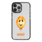 Orange Halloween Balloon Face iPhone 13 Pro Max Black Impact Case on Silver phone