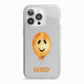 Orange Halloween Balloon Face iPhone 13 Pro TPU Impact Case with White Edges