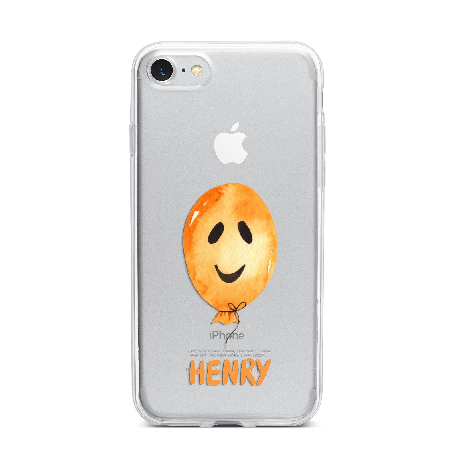 Orange Halloween Balloon Face iPhone 7 Bumper Case on Silver iPhone