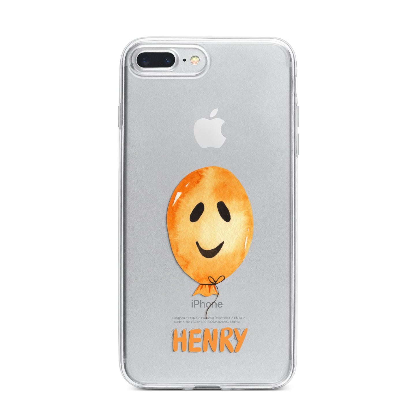 Orange Halloween Balloon Face iPhone 7 Plus Bumper Case on Silver iPhone