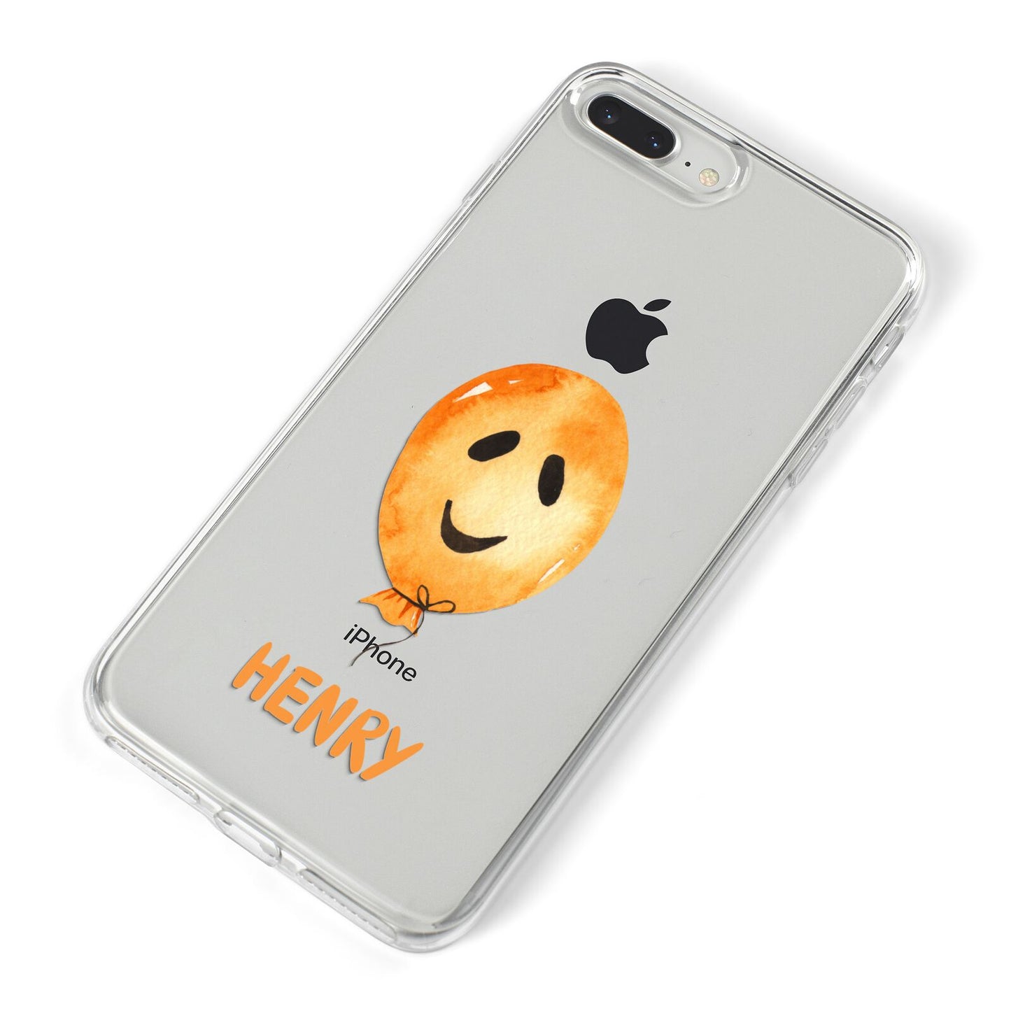 Orange Halloween Balloon Face iPhone 8 Plus Bumper Case on Silver iPhone Alternative Image