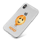 Orange Halloween Balloon Face iPhone X Bumper Case on Silver iPhone