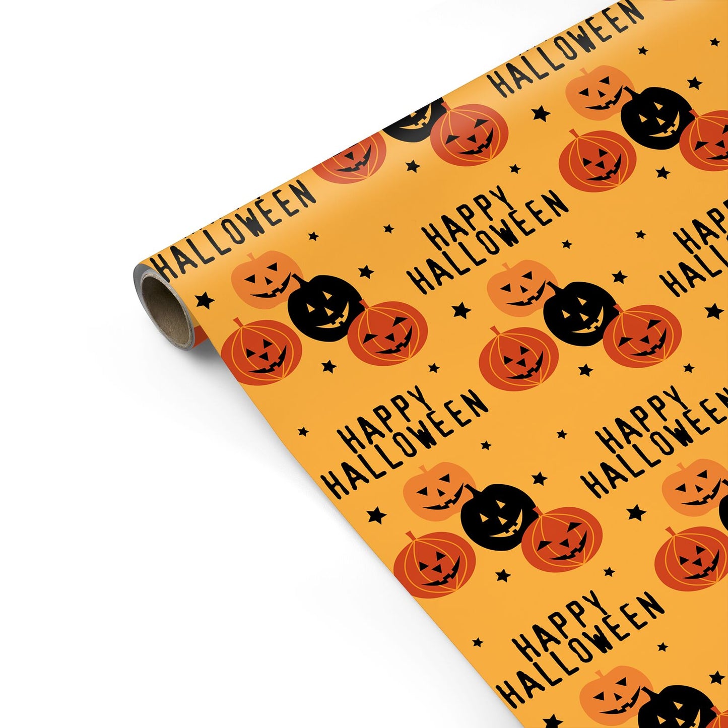 Orange Happy Halloween Personalised Gift Wrap