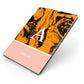 Orange Marble Personalised Apple iPad Case on Grey iPad Side View
