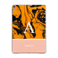 Orange Marble Personalised Apple iPad Grey Case