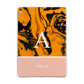 Orange Marble Personalised Apple iPad Rose Gold Case