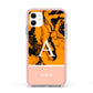 Orange Marble Personalised Apple iPhone 11 in White with Pink Impact Case