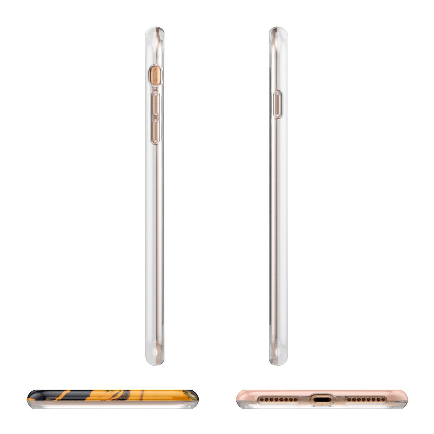 Orange Marble Personalised Apple iPhone 7 8 Plus 3D Wrap Tough Case Alternative Image Angles