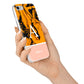 Orange Marble Personalised iPhone 7 Bumper Case on Silver iPhone Alternative Image