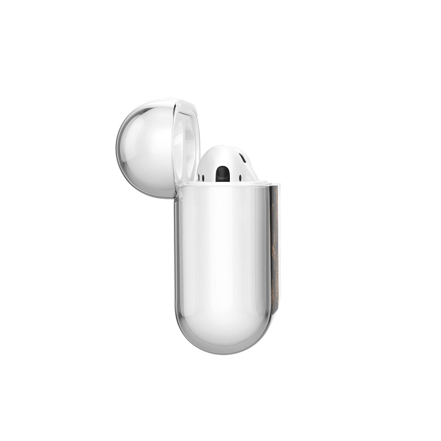 Orange Skeleton Illustrations AirPods Case Side Angle