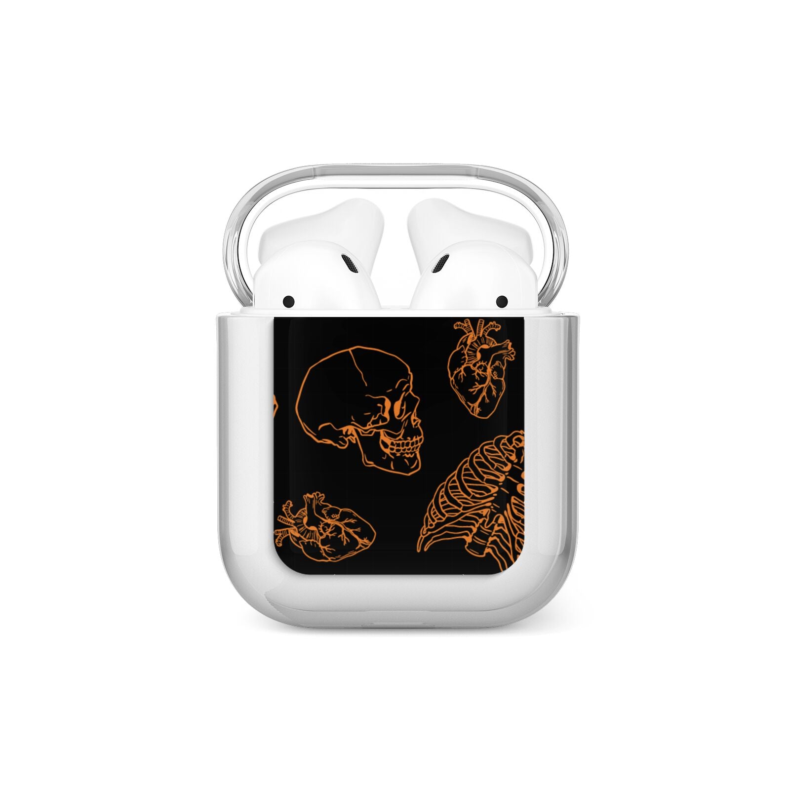 Orange Skeleton Illustrations AirPods Case