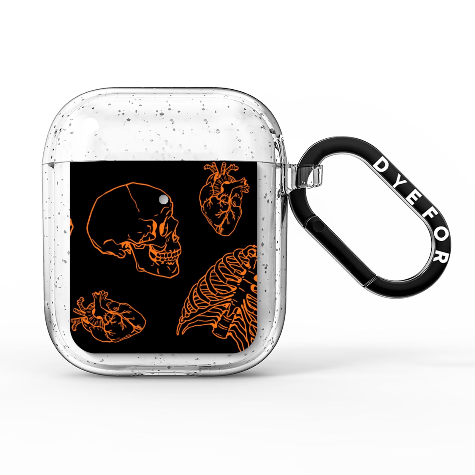 Orange Skeleton Illustrations AirPods Glitter Case