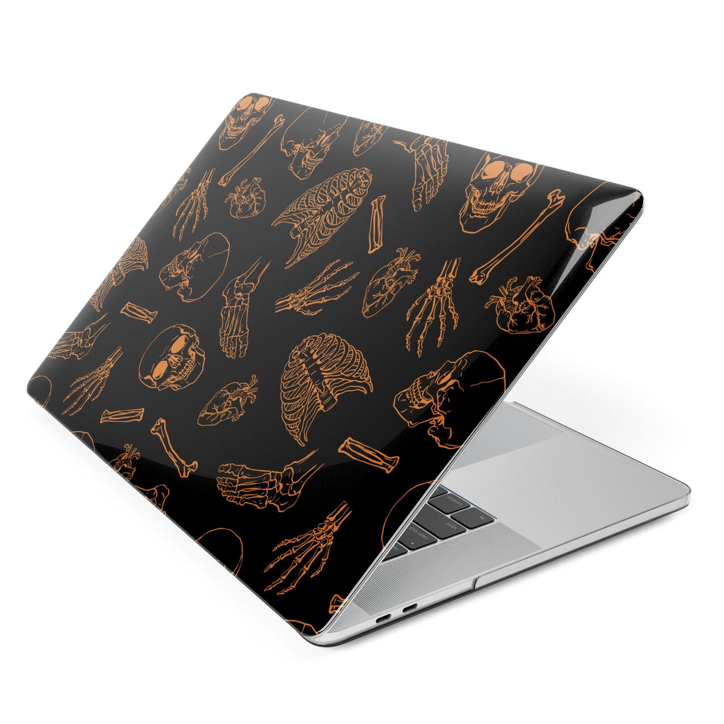 Orange Skeleton Illustrations Apple MacBook Case Side View