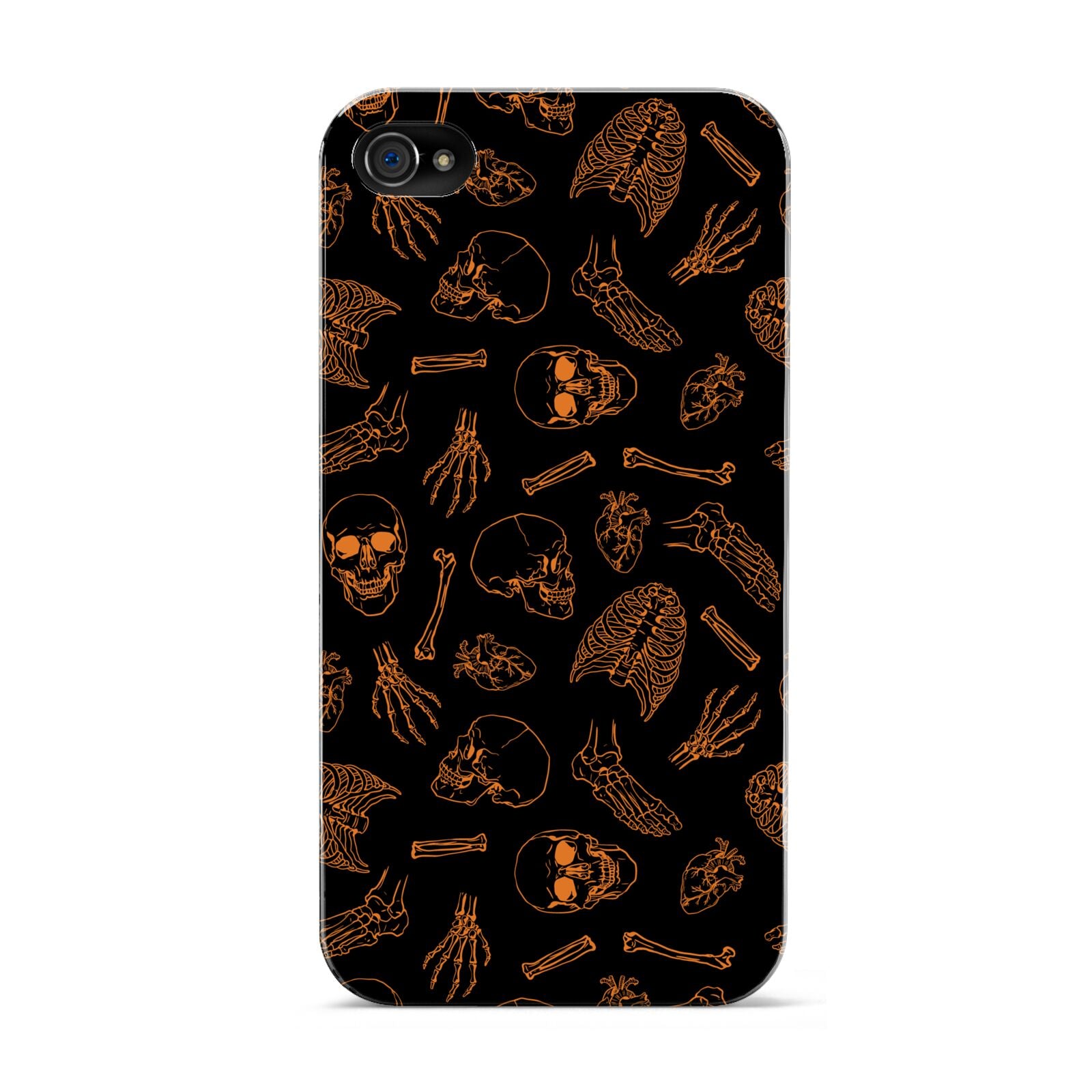 Orange Skeleton Illustrations Apple iPhone 4s Case