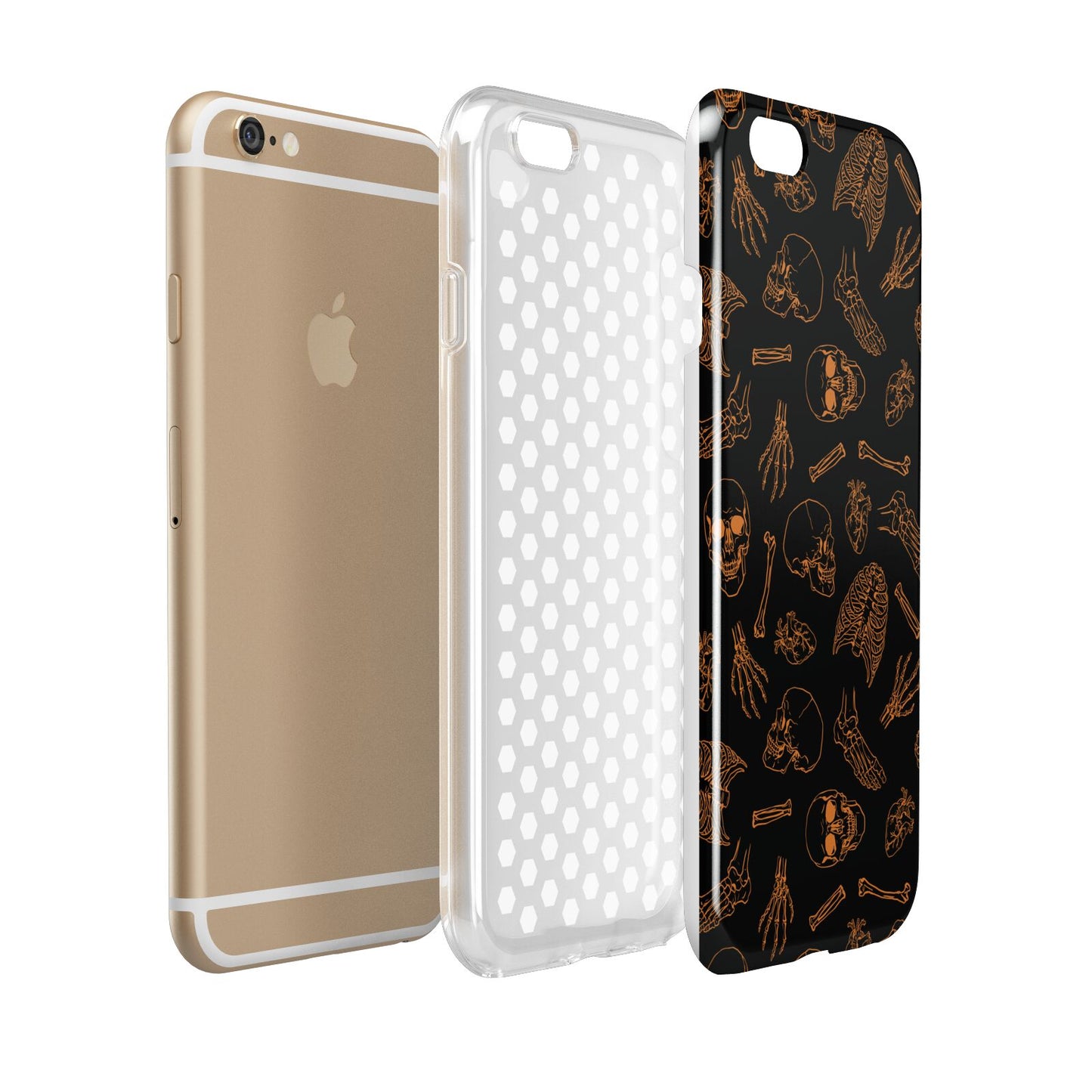 Orange Skeleton Illustrations Apple iPhone 6 3D Tough Case Expanded view