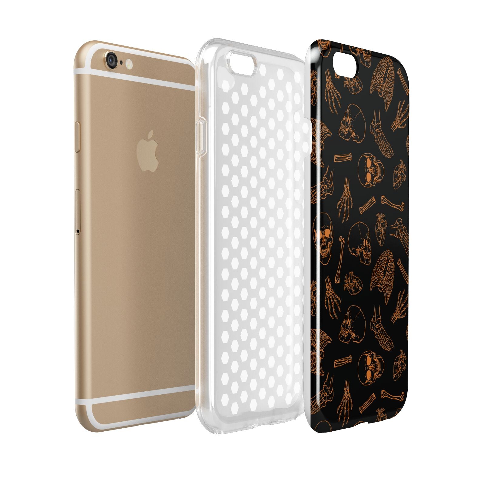 Orange Skeleton Illustrations Apple iPhone 6 3D Tough Case Expanded view