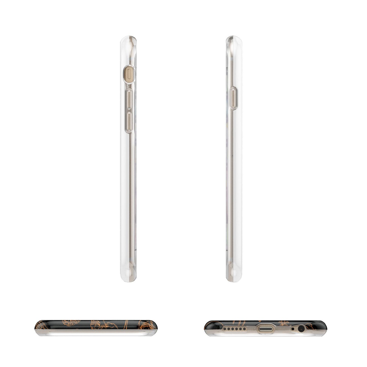 Orange Skeleton Illustrations Apple iPhone 6 3D Wrap Tough Case Alternative Image Angles