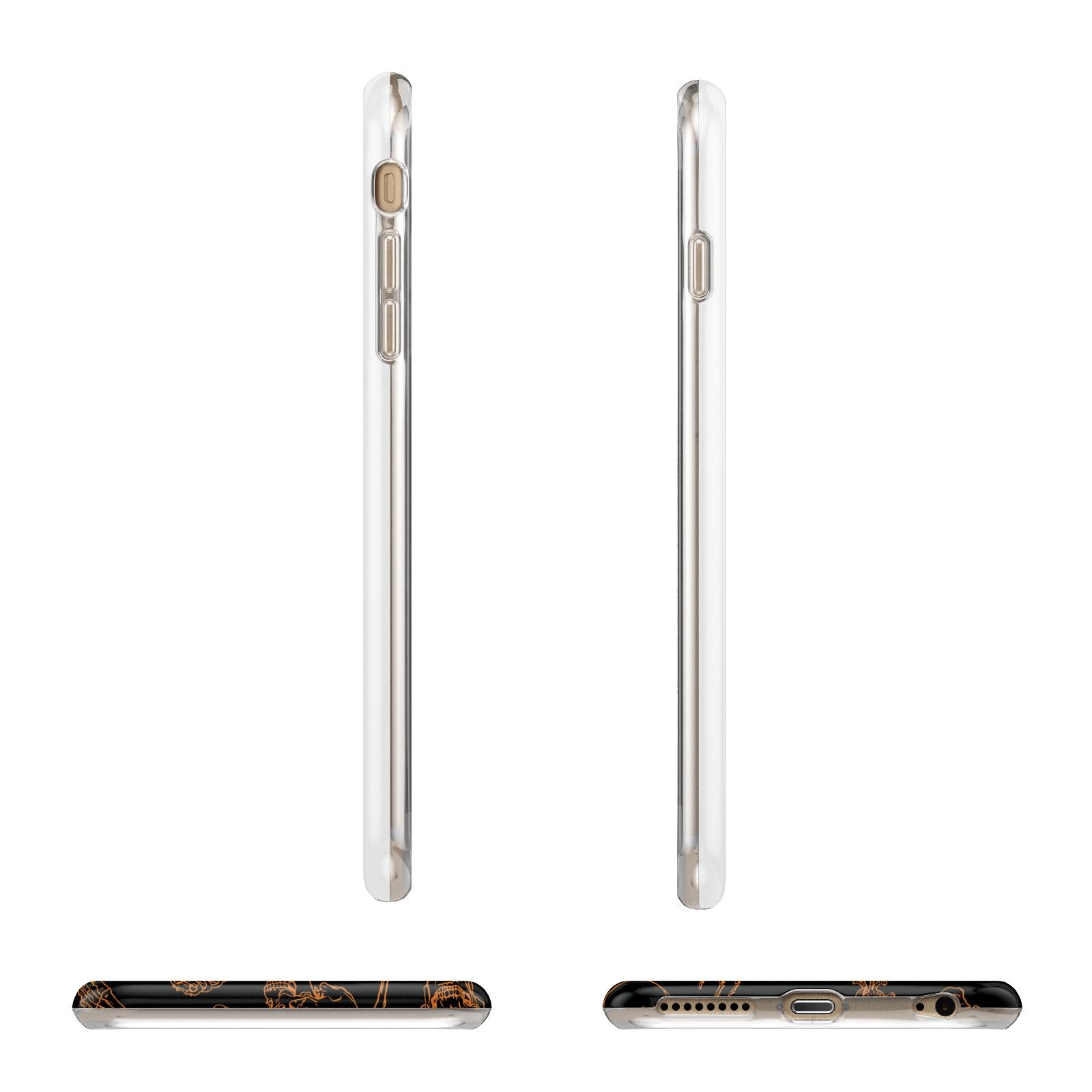 Orange Skeleton Illustrations Apple iPhone 6 Plus 3D Wrap Tough Case Alternative Image Angles