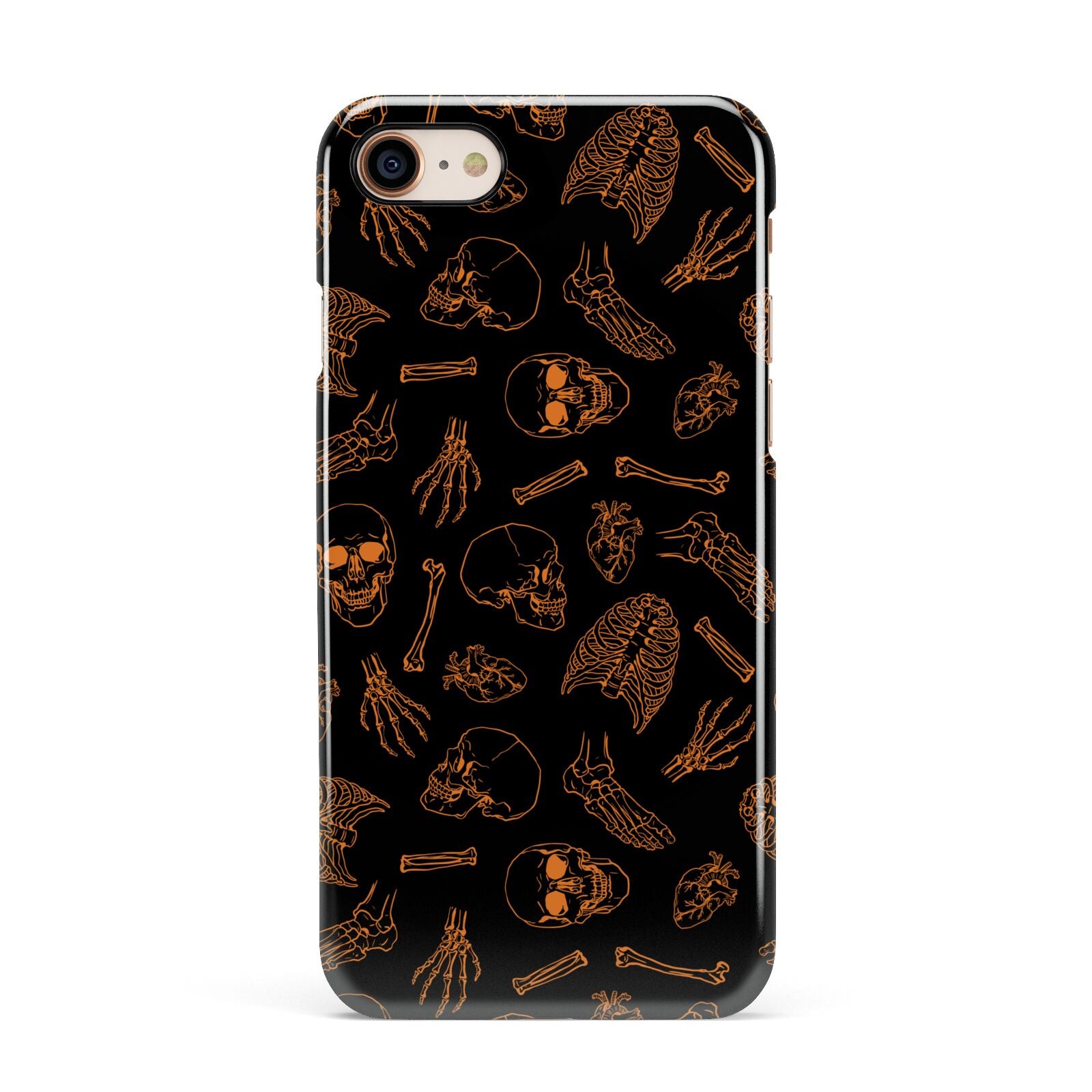 Orange Skeleton Illustrations Apple iPhone 7 8 3D Snap Case