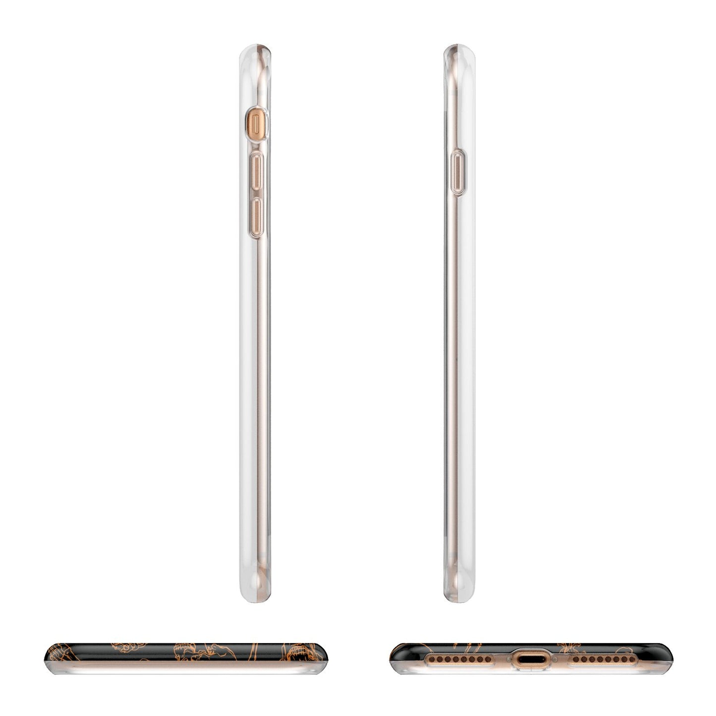 Orange Skeleton Illustrations Apple iPhone 7 8 Plus 3D Wrap Tough Case Alternative Image Angles