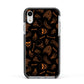 Orange Skeleton Illustrations Apple iPhone XR Impact Case Black Edge on Silver Phone
