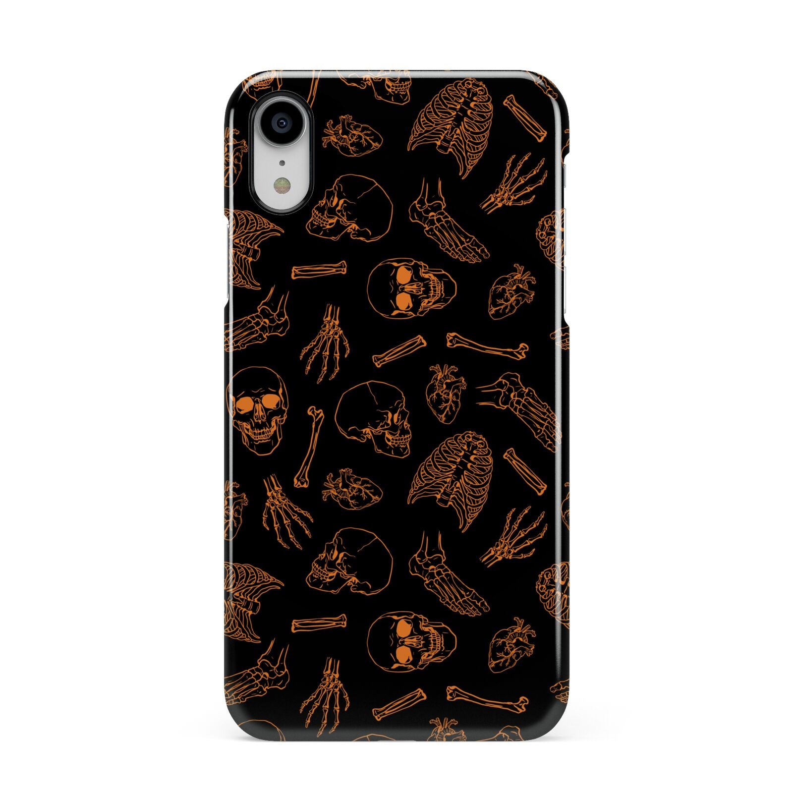 Orange Skeleton Illustrations Apple iPhone XR White 3D Snap Case
