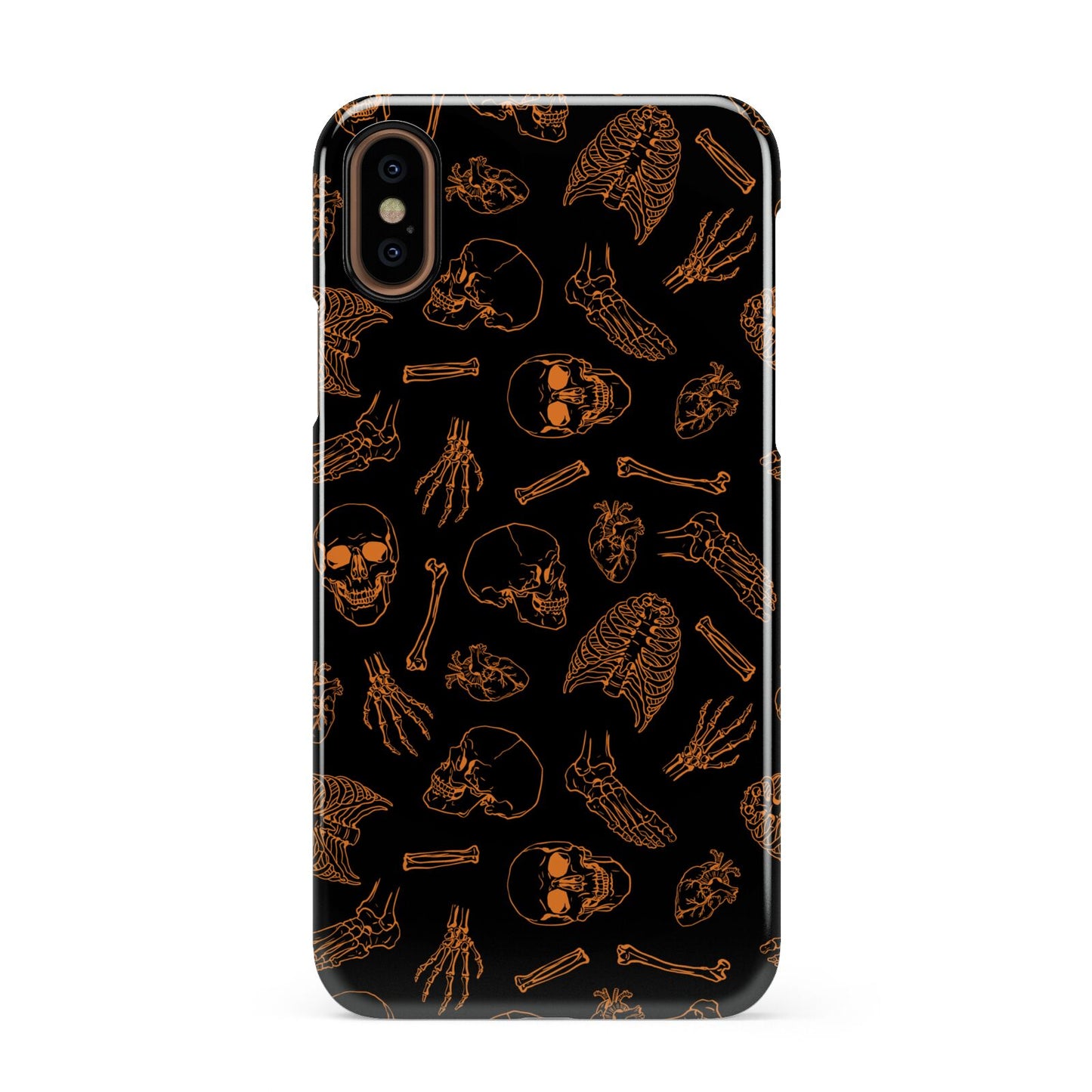 Orange Skeleton Illustrations Apple iPhone XS 3D Snap Case