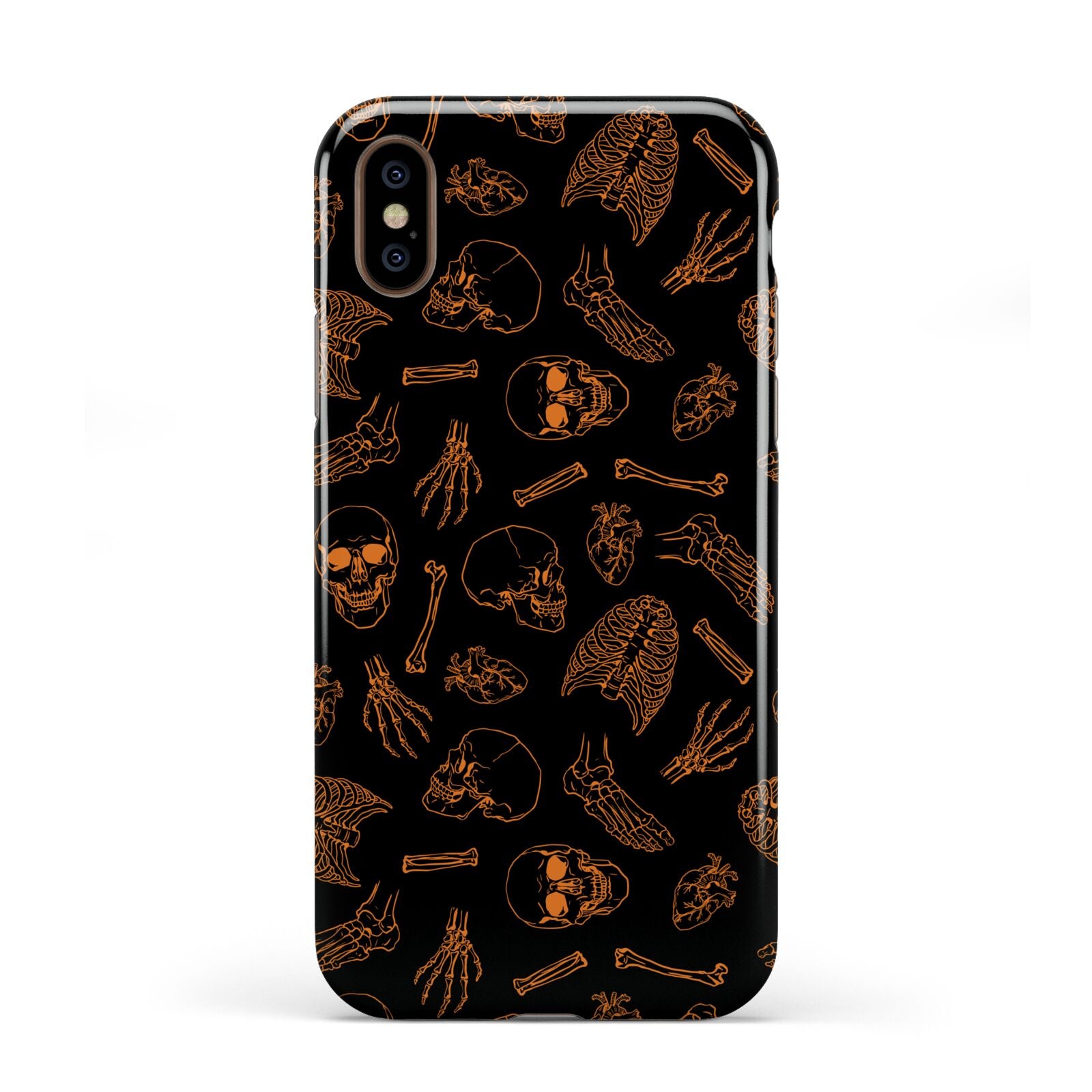 Orange Skeleton Illustrations Apple iPhone XS 3D Tough