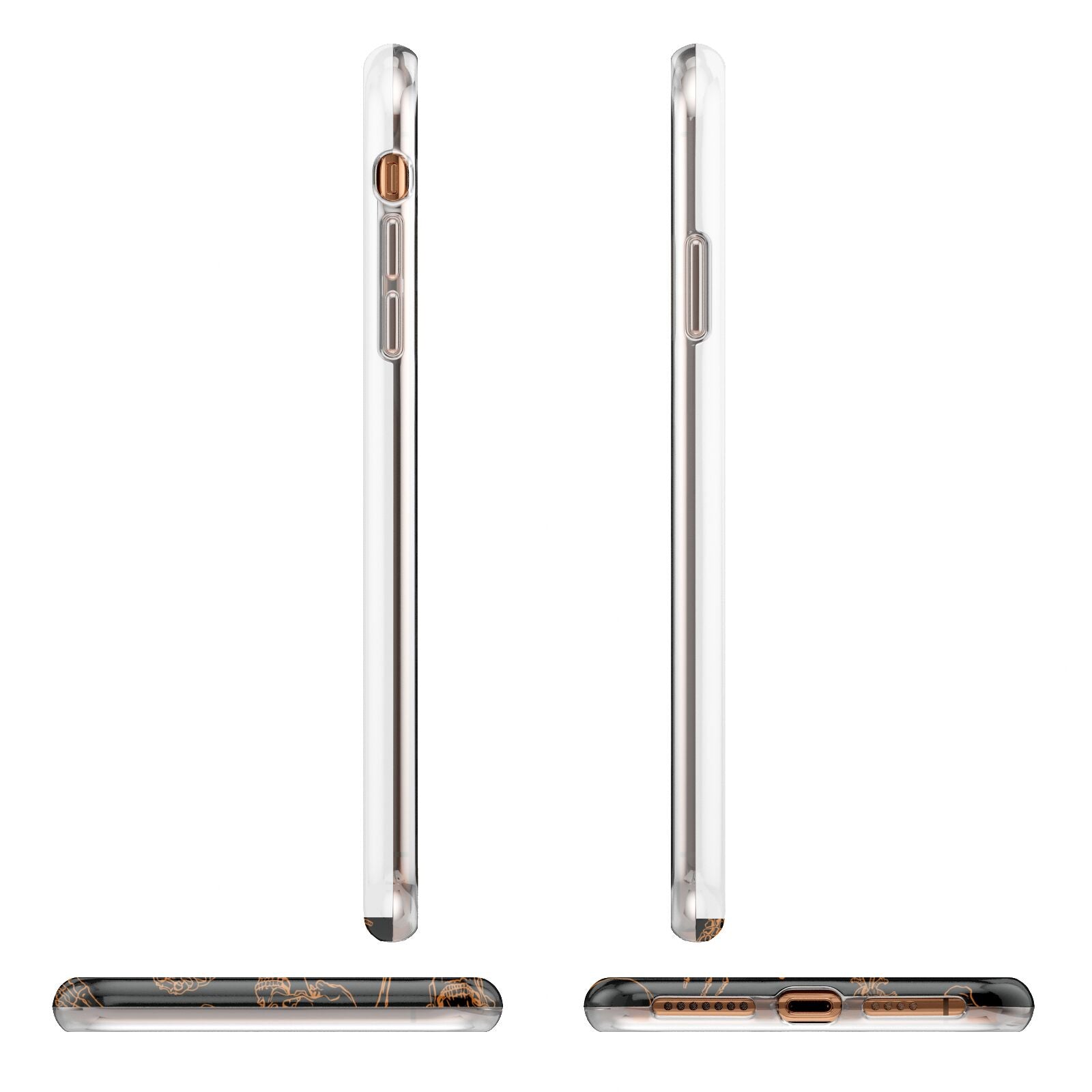 Orange Skeleton Illustrations Apple iPhone XS Max 3D Wrap Tough Case Alternative Image Angles