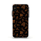 Orange Skeleton Illustrations Apple iPhone Xs Impact Case White Edge on Black Phone