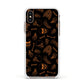 Orange Skeleton Illustrations Apple iPhone Xs Impact Case White Edge on Gold Phone